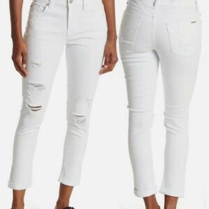White Distressed Women's Jeans- Hudson